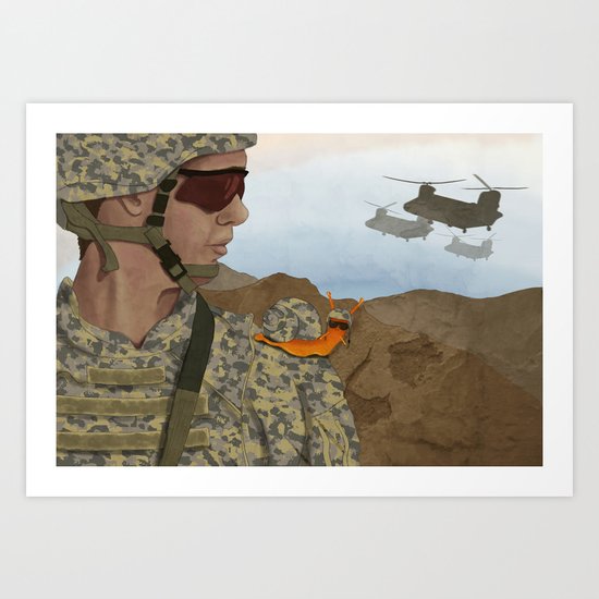 Cyborg Snail Art Print
