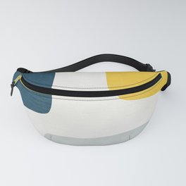 Abstract Shapes Yellow Blue Gray Fanny Pack