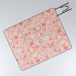 Floral Pattern in soft pink color palette Picnic Blanket