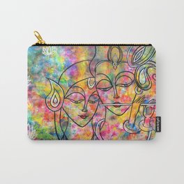 Radha Krishna Abstract colorful painting by Manjiri Kanvinde Carry-All Pouch