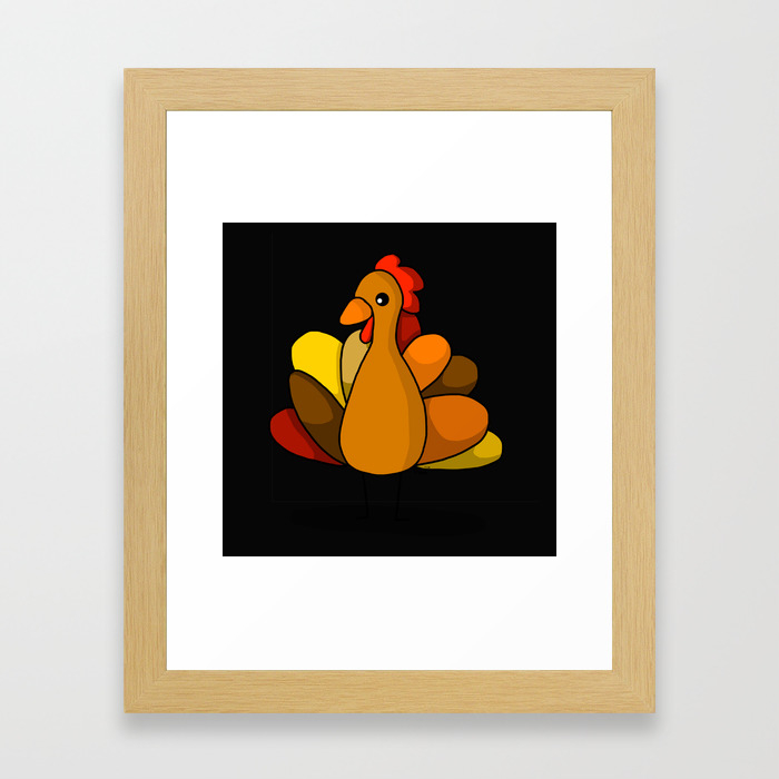 Turk Tacular Thanksgiving Turkey Black Background Veronica Nagorny Framed Art Print By Veronicanagorny Society6