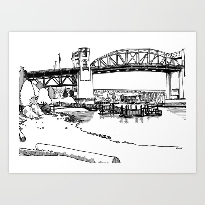 Burrard St Bridge Art Print