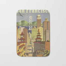 Vintage San Fransisco Poster Bath Mat | Airlines, Oldschool, Print, Airline, Usa, Commercial, Airways, Advertisement, Sanfransisco, Graphicdesign 