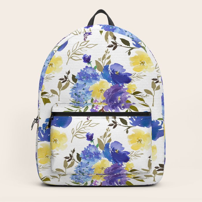 yellow floral backpack