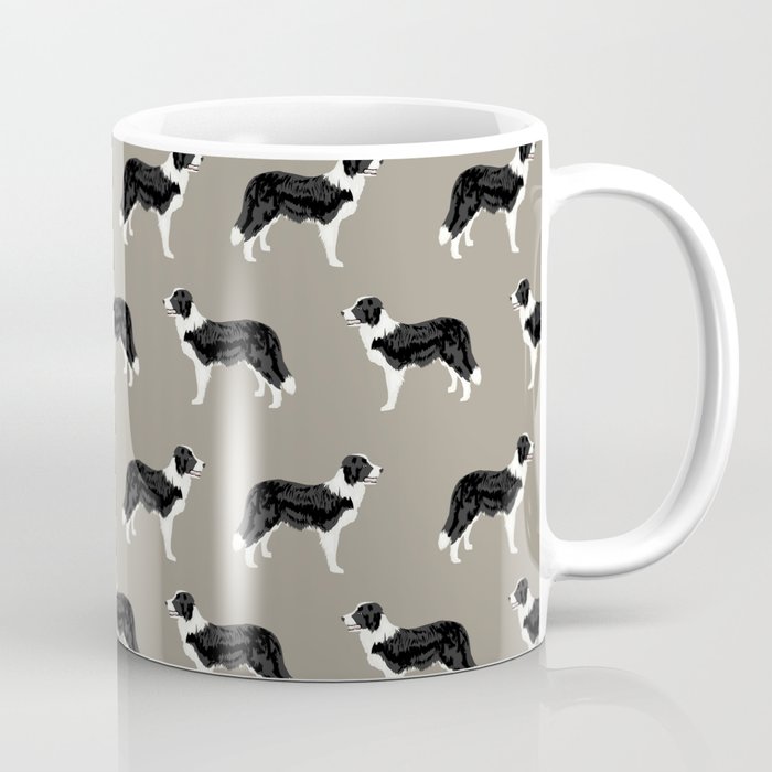 Border Collie dog pattern pet friendly dog art dog lover gifts with favorite dog breeds Coffee Mug