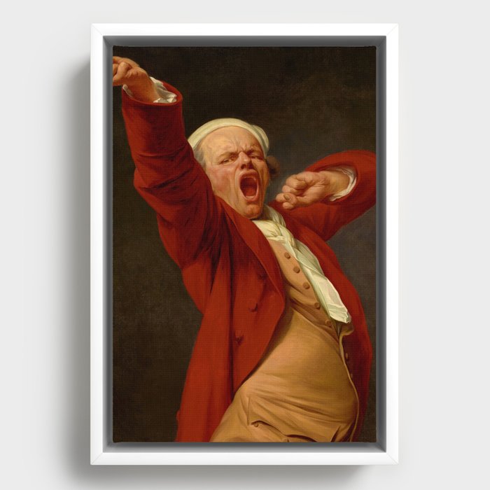 Self-Portrait, Yawning, 1783 by Joseph Ducreux Framed Canvas