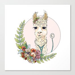 Healthcare Llama Canvas Print
