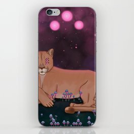 Cougar, pink mushrooms and pink moons iPhone Skin