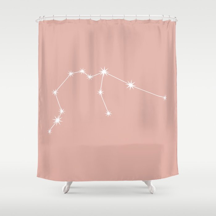 AQUARIUS Pastel Pink - Zodiac Astrology Star Constellation Shower Curtain