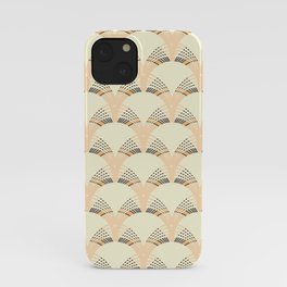 Peach art deco fan pattern iPhone Case