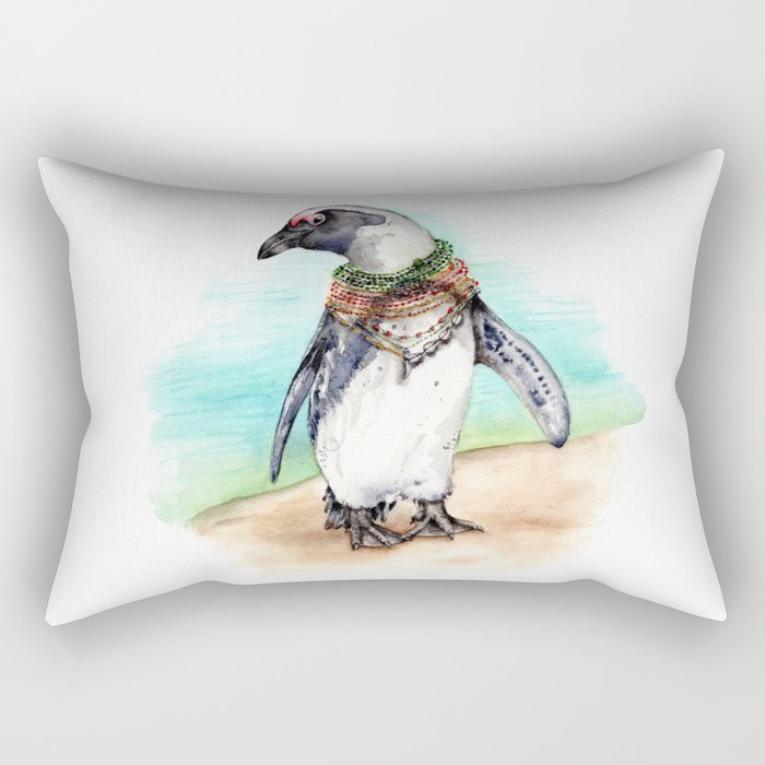 South African Penguin on the Beach Rectangular Pillow