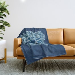 Fun Sun Motel Cyanotype Throw Blanket