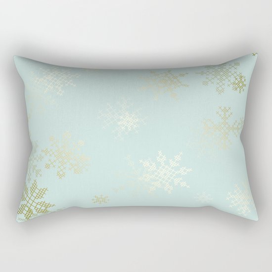 Gold Snowflakes Rectangular Pillow