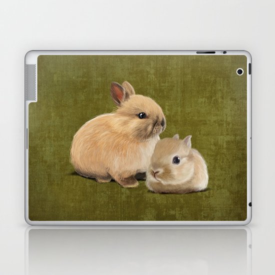 Portrait of two small bunnies Laptop & iPad Skin