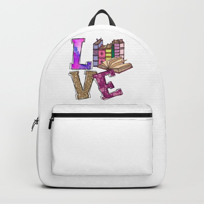 Love Books Pretty Girly Backpack