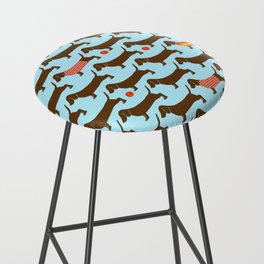 Dachshunds in sweaters on light blue Bar Stool