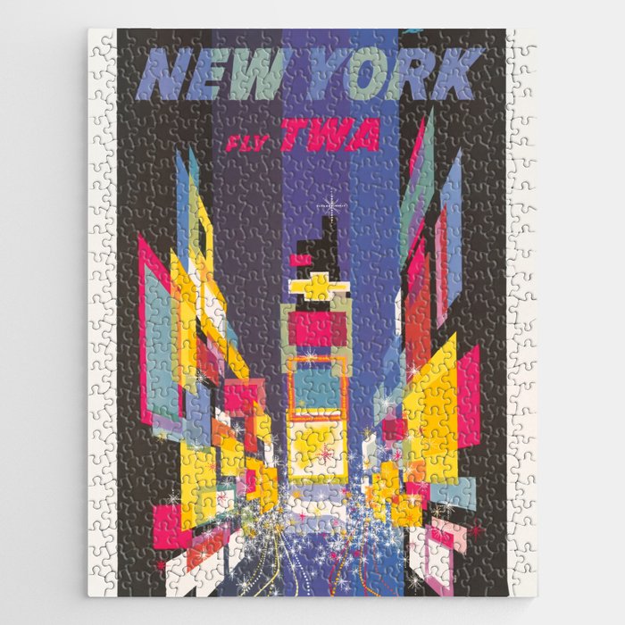 New York Fly Twa Vintage Advertising Jigsaw Puzzle