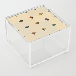 Mid century circle colorful bauhaus shapes Acrylic Box