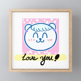 The daily mood Words of the round ball bear 2 - Love you Framed Mini Art Print