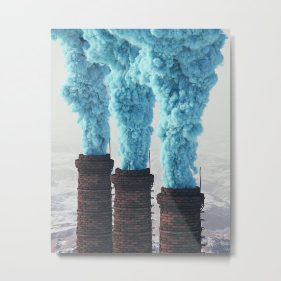 Blue Pollution Metal Print
