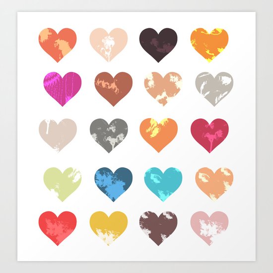 Colorful love pattern Art Print