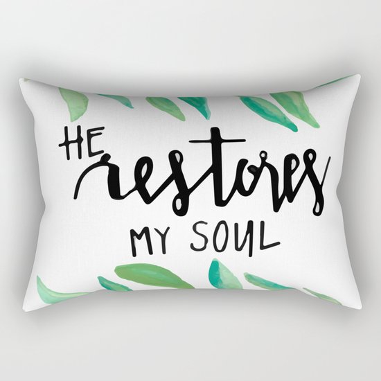 He restores my soul Rectangular Pillow