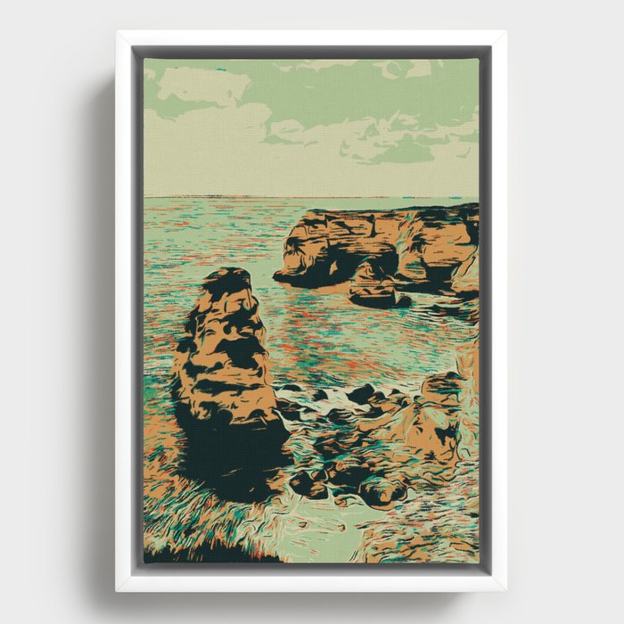Travel poster - Algarve Portugal vintage travel Framed Canvas
