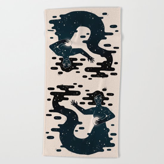 Space Mermaid Beach Towel