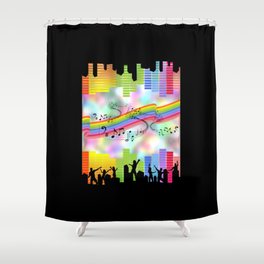 Colorful Musical Theme Shower Curtain