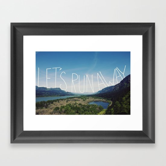 Let's Run Away: Columbia Gorge, Oregon Framed Art Print