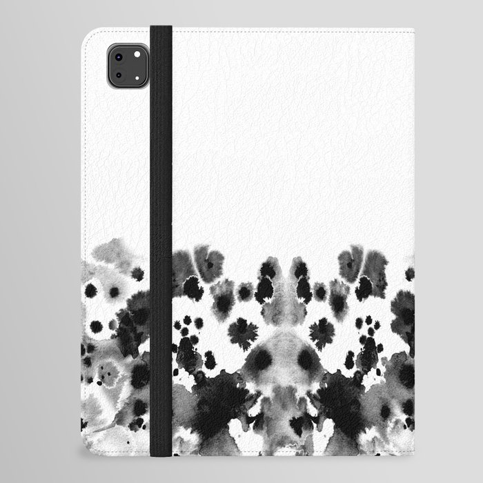 Mona - Black and White Painted Spots, painterly, abstract, monochrome cell phone case iPad Folio Case