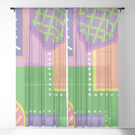 Party time abstract Sheer Curtain