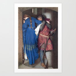 Hellelil and Hildebrand, the meeting on the turret stairs by Frederic William Burton Art Print