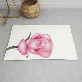 Rose Flowers Watercolor Painting Illustration Rug