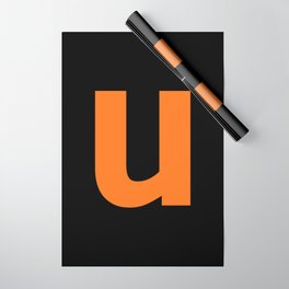 letter U (Orange & Black) Wrapping Paper