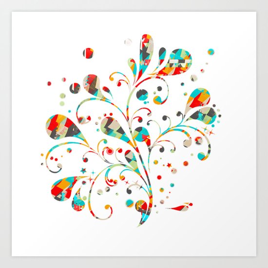 motif floral color 4 Art Print