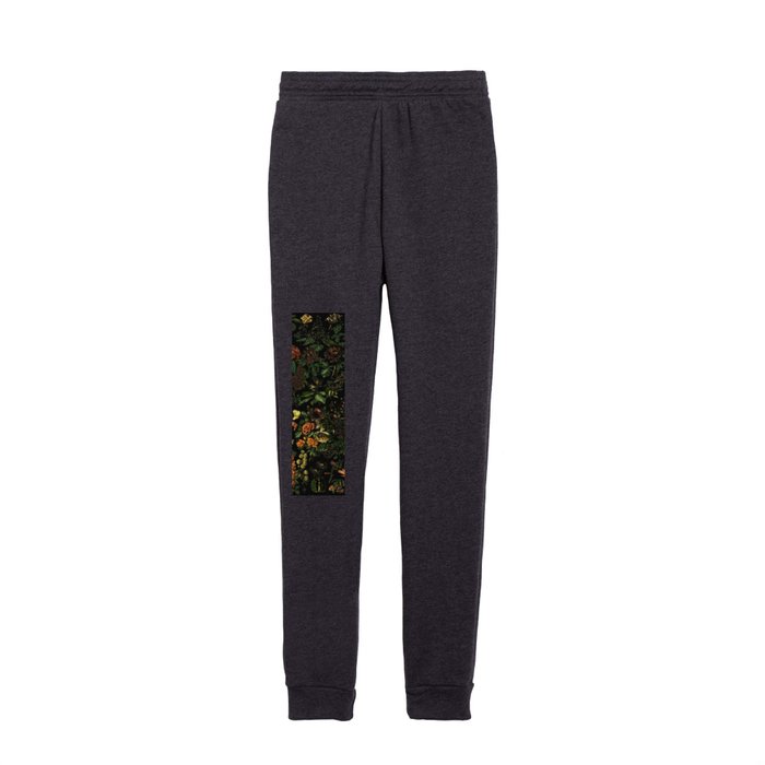 Exotic Midnight Floral Garden Kids Joggers