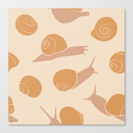Retro Snail Pattern Canvas Print