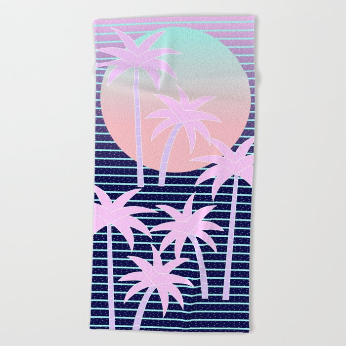 Hello Miami Moonlight Beach Towel