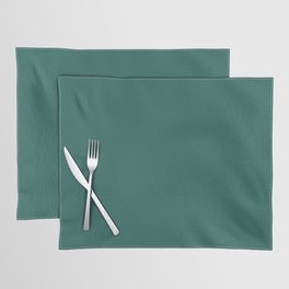 Dark Green Gray Solid Color Pantone Antique Green 18-5418 TCX Shades of Blue-green Hues Placemat