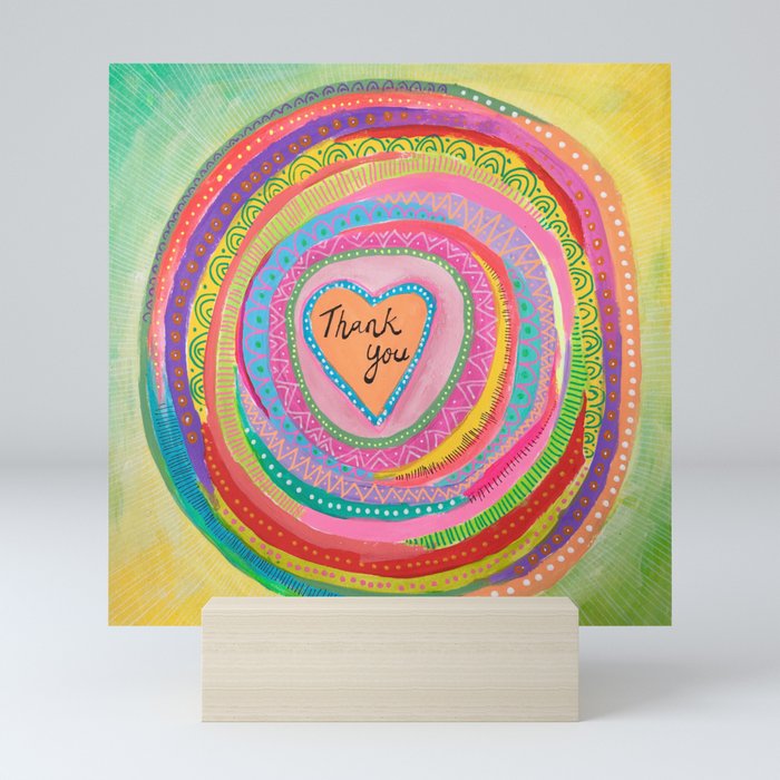 Rainbow Thank You Mandala Mini Art Print By Mycraftynell Society6