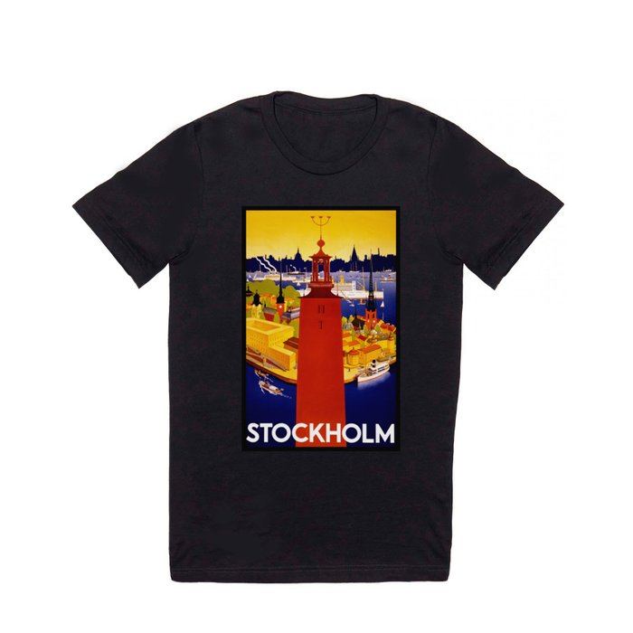 Vintage Stockholm Travel T Shirt by Yesteryears | Society6