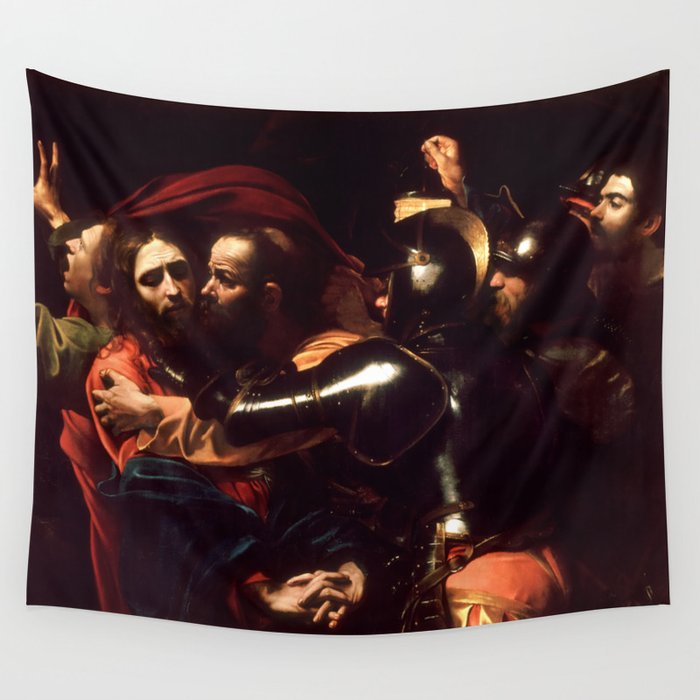 The Taking of Christ by Caravaggio (1602) Wall Tapestry