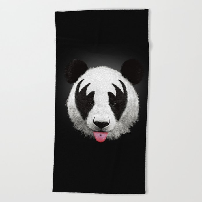 Kiss of a panda Beach Towel