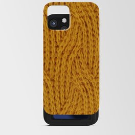Brown yellow Knitted textile  iPhone Card Case
