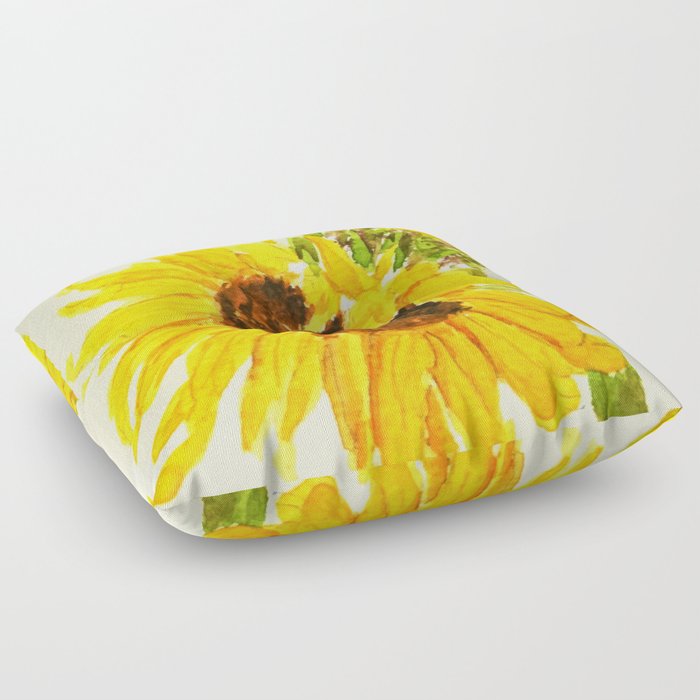 sunflower macro Floor Pillow