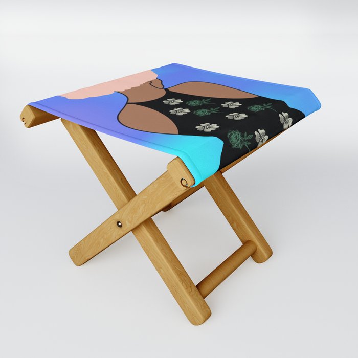 Woman At The Meadow 31 Folding Stool