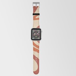 Mod Swirl Retro Abstract Pattern in Mid Mod Burnt Orange Rust Beige Apple Watch Band
