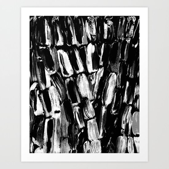 Silver Sugarcane Black and White Art Print
