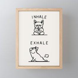 Inhale Exhale Frenchie Framed Mini Art Print